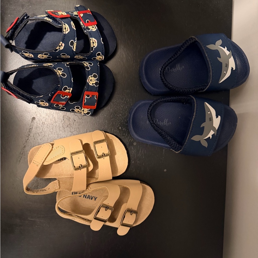 Multiples Navy and Tan Kids Sandals Set